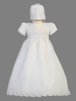 AUDREY White Organza Christening Dress (0-18m)
