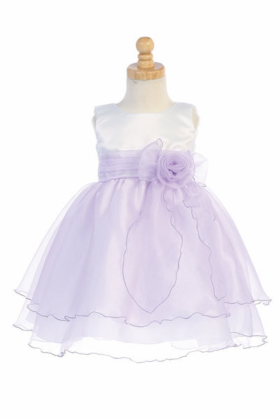SALE BL244 White/Lilac Dress (6-12 months only)