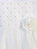 BL306 White Lace & Tulle Dress with Rhinestones & Pearls (4 years-20X)