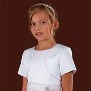 K48 White Satin Short Sleeve Bolero