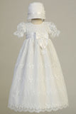 CAMILA White Embroidered Tulle Christening Gown