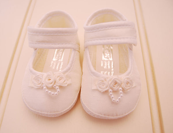 CHANTAL ivory baby booties (sizes 0, 1, 2)