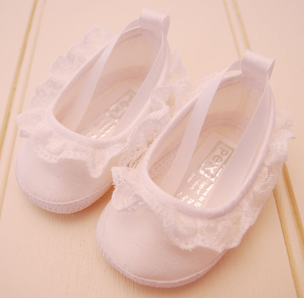 CLAUDETTE ivory baby booties