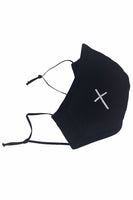 CM3 Black Mask with Cross (avIlable in kids and adult sizes)