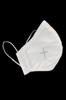 CM3 White Mask with Silver Cross (kids size)