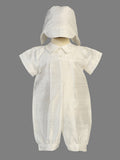 CONNER Antique White Short 100% Silk Romper Outfit (sizes 0-18m)