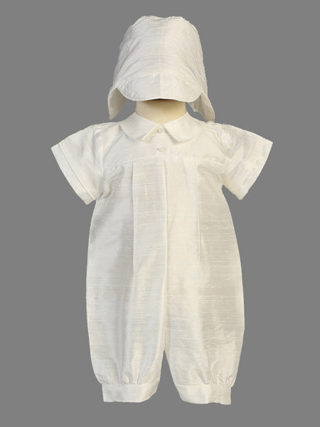 CONNER Antique White Short 100% Silk Romper Outfit (sizes 0-18m)