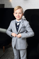 DANIEL Pastel Grey Slim Fit Boys 3 Piece Suit (6-14 yrs, slim, regular and plus sizes)