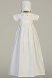 DOMINIC White Cotton Christening Gown (Romper with Detachable Skirt (0-24m)