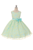 LAST CHANCE KD382 Mint & Yellow Butterfly Organza Dress (sizes 2 & 8 only)