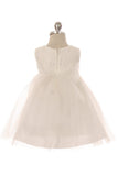 KD456B-C Ivory Baby Dress with Pearl Trim (3-24m)