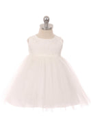 KD414B Ivory Lace Illusion Baby Dress (3-24m)