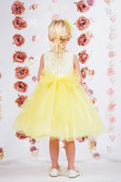 SALE KD414 Yellow Lace Illusion Dress (2 years only)