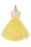 SALE KD414 Yellow Lace Illusion Dress (2 years only)