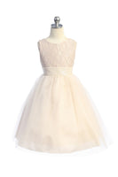 KD522 Blush Pink Lace Sequin V-Back (2-12 years)