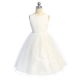LAST CHANCE KD522 Ivory Lace Sequin V-Back (6 & 12 yrs only)