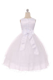 KD198+ White Lace Trim Tulle Dress (plus sizes 16.5-20.5)