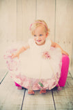 KD195B White Baby Dress with Flower & Petals (3-24 months)