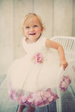 KD195B Ivory Baby Dress with Flower & Petals (3-24 months)
