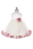 KD195B Ivory Baby Dress with Flower & Petals (3-24 months)