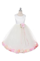 KD160B Ivory Dress with Flower & Petals (sizes 2-20.5)