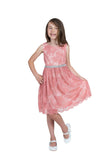 LAST CHANCE KD492 Coral Stretch Lace Dress ( 2 years only)