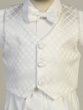 JASPER White Diamond Jacquard Christening Outfit (0m-4y)