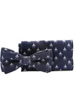 F10 Navy Bowtie & Hanky Set with Airplanes Pattern