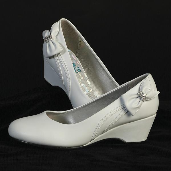 LAST CHANCE GINA White Wedge Heel Dress Shoes (size 10 and 9 only)