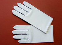 KR74213 Matte Stretch  White Short Communion Gloves (regular and large)