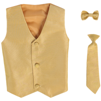 Boys Gold Poly Silk Waistcoat and Tie Set (3 months to 14 years)