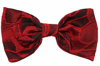 HB1 Red Jacquard Roses Hair Bow
