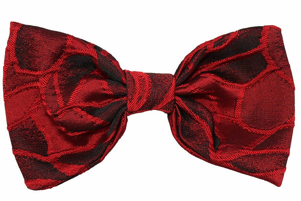 HB1 Red Jacquard Roses Hair Bow