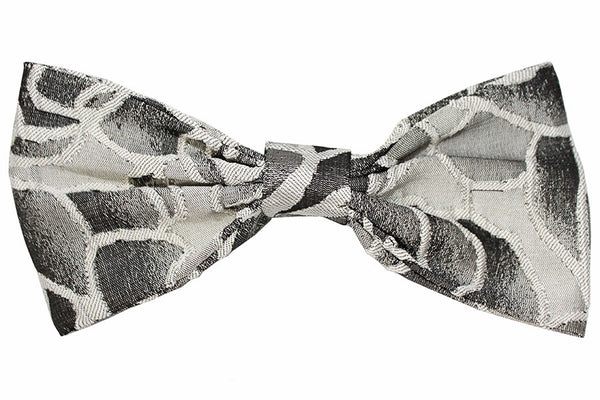 HB1 Silver Jacquard Roses Hair Bow