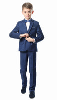 DIEGO Indigo Blue Slim Fit 2 Piece Boys Suit (6-14 years)