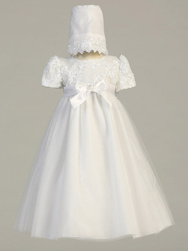 LILLIAN White Tulle Christening Dress (0-18m) – Leanaí Athlone