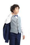 LORENZO 3 Piece Indigo Blue Slim Fit Boys Suit (6-14 years)