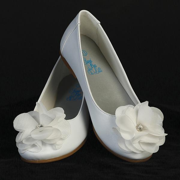 Dress Shoes White Flat Communion Shoes SALE LUCY White Flat Pump
