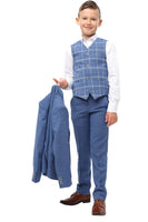 LUIS Light Blue Slim Fit Boys 3 Piece Suit (6-14 yrs)