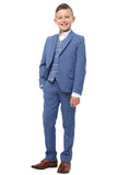 LUIS Light Blue Slim Fit Boys 3 Piece Suit (6-14 yrs)