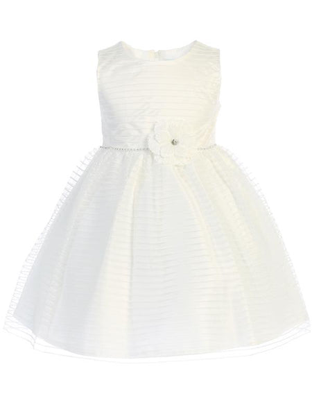 SALE M206 Ivory Striped Tulle Dress (5-7 years)