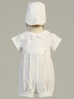 MASON White Cotton Romper with Detachable Gown (0-18m)