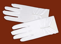 KR63320M Matte Stretch Short White Communion Gloves with a Line of Pearls (regular & large)