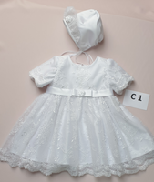 Style #C1 White Christening Dress (0-18m)