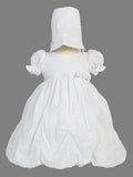 OLIVIA Short White Cotton Christening Gown (0-18m)