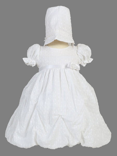 OLIVIA Short White Cotton Christening Gown (0-18m)