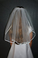 Veil with Ribbon Edge on Comb (available in white and ivory)