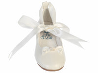 LAST CHANCE ROSE Ivory Ballerina Pumps (sizes 6 Infant to 1 Junior)