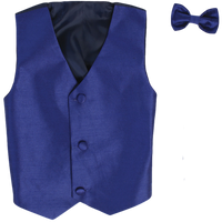 Boys Poly Silk Royal Blue Waistcoat and Tie Set (3 months to 14 years)