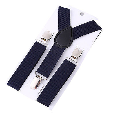 Navy Braces with Optional Matching Bowtie